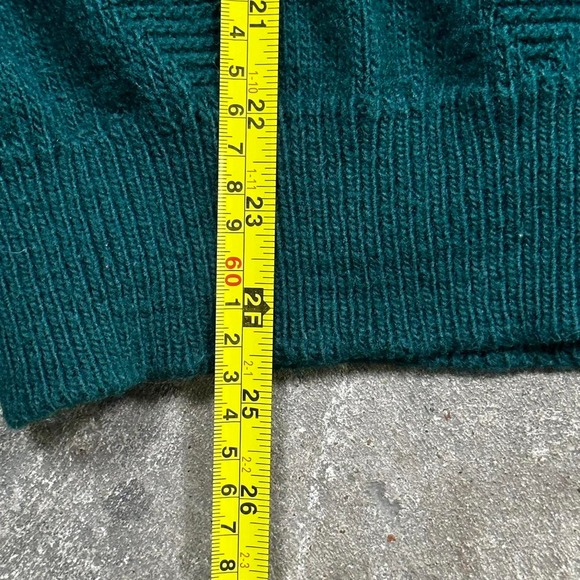 Vintage Loafers Knit Pattern Green Sweater - Picture 5 of 5